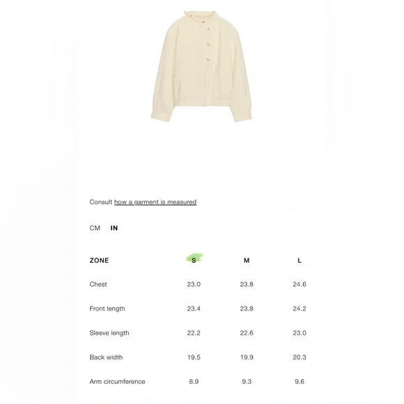 ZARA Ecru Button Up Light Jacket S NWT, lined - Picture 8 of 15